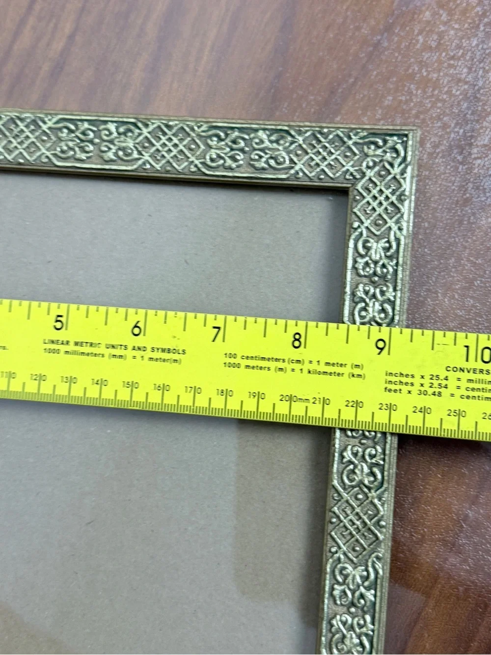 Vintage 70s Ornate Gold 8x10 Tabletop Picture Frame